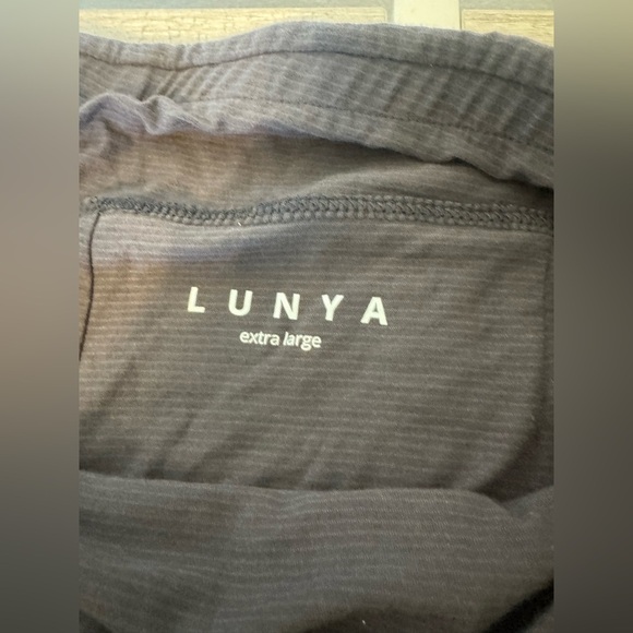 Lunya Cool High Rise Lounge Pant Grey Microstripe Comfy Supima Cotton Size XL - Picture 9 of 11